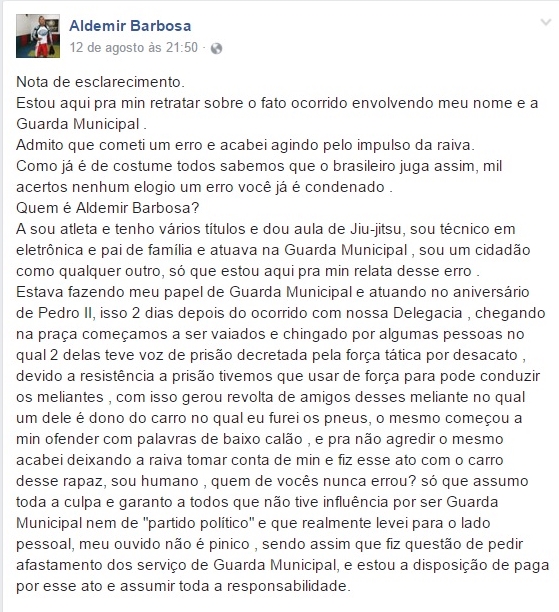 Nota de esclarecimento