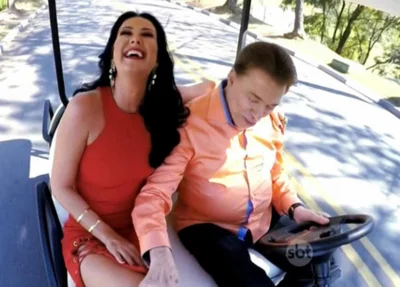 Silvio Santos e Elen Ganzarolli