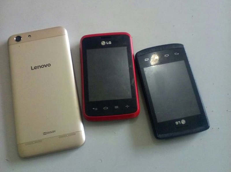 Celulares apreendidos com o suspeito