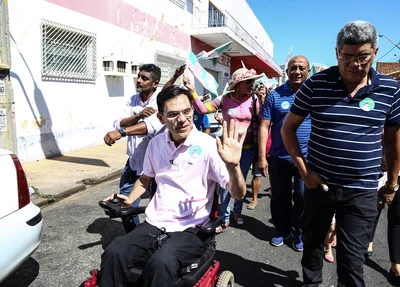 Amadeu Campos na sua caminhada em Teresina 