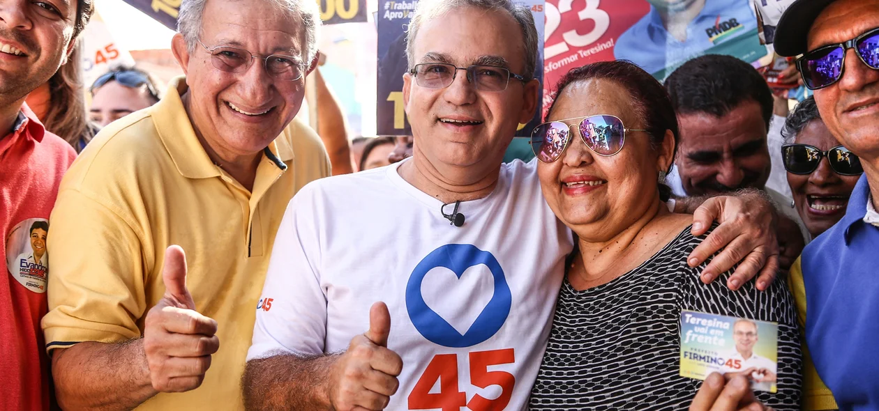 Firmino Filho na caminhada no Parque Piauí ao Lado do vice Luiz Junior 