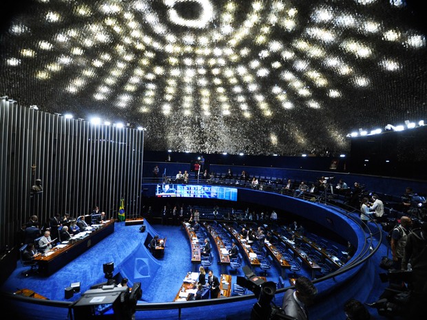 Plenário do Senado durante segundo dia do julgamento de DIlma