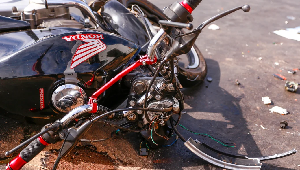 Moto envolvida no acidente