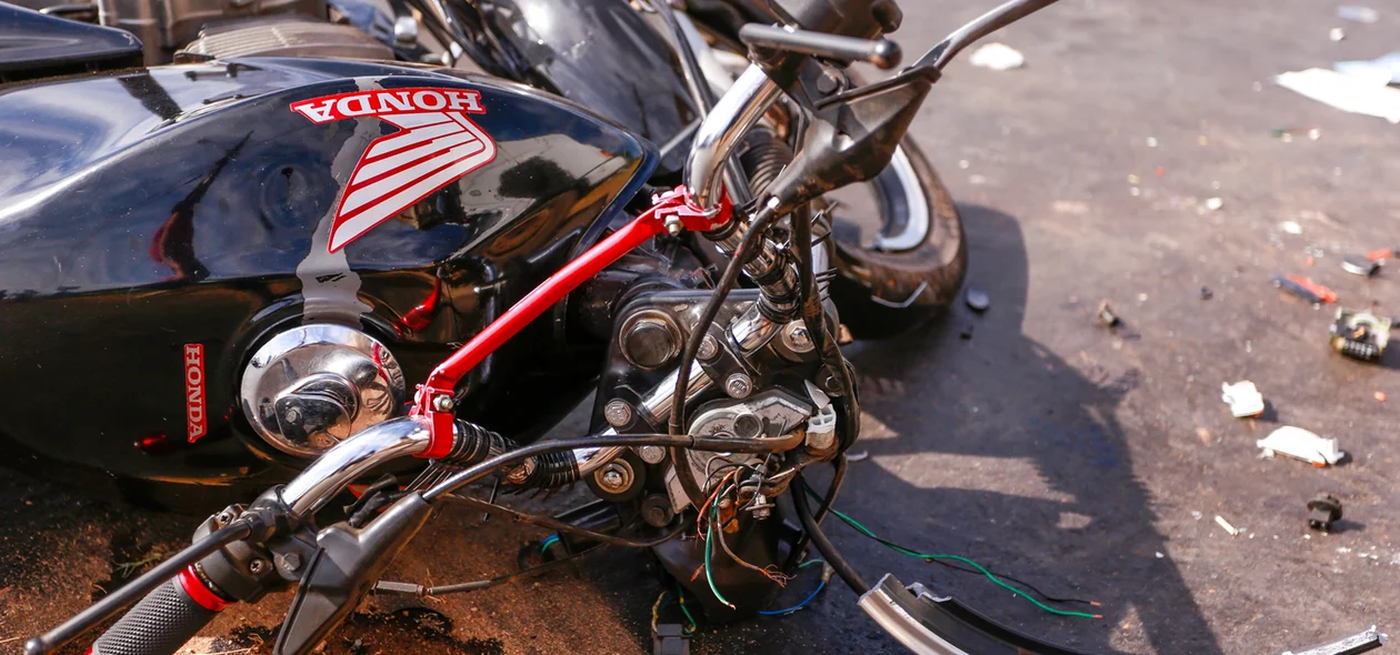 Moto envolvida no acidente