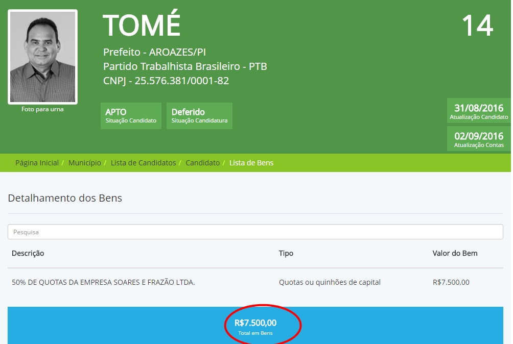 Declaração em 2016