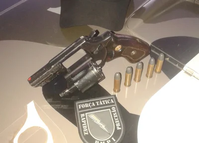 Arma de fogo e munições apreendidas