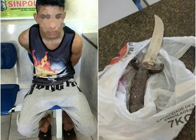 Adolescente e a possível arma do crime