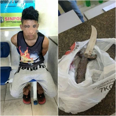 Adolescente e a possível arma do crime