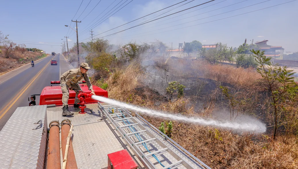 Incêndio em terreno na Br 343