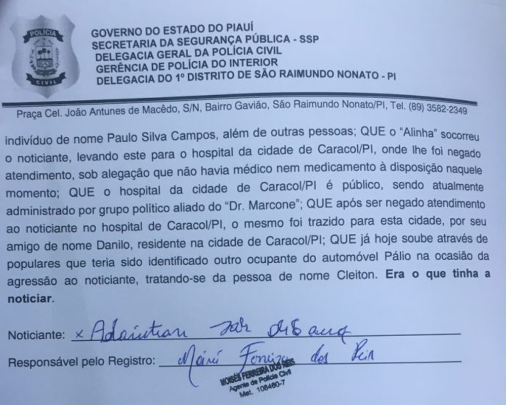 Boletim de ocorrência