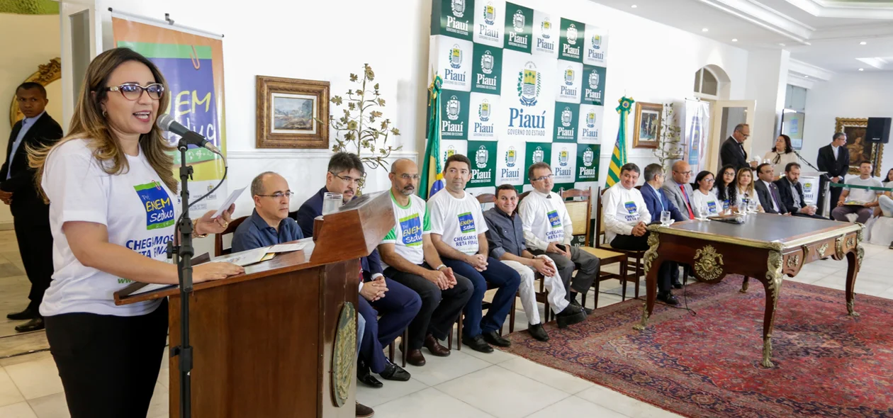 Rejane Dias em seu pronunciamento