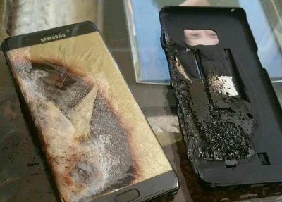 Samsung Galaxy Note 7 após explosão