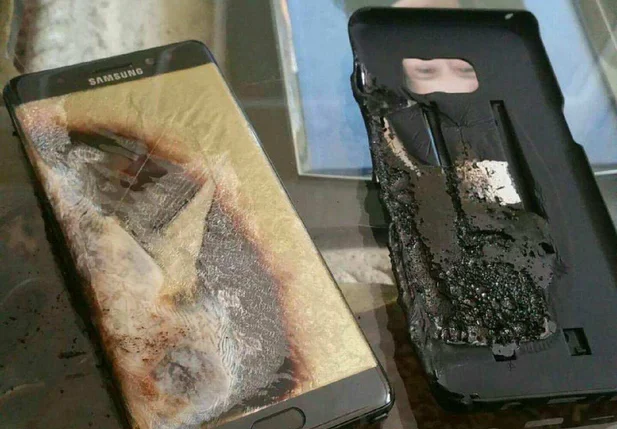 Samsung Galaxy Note 7 após explosão