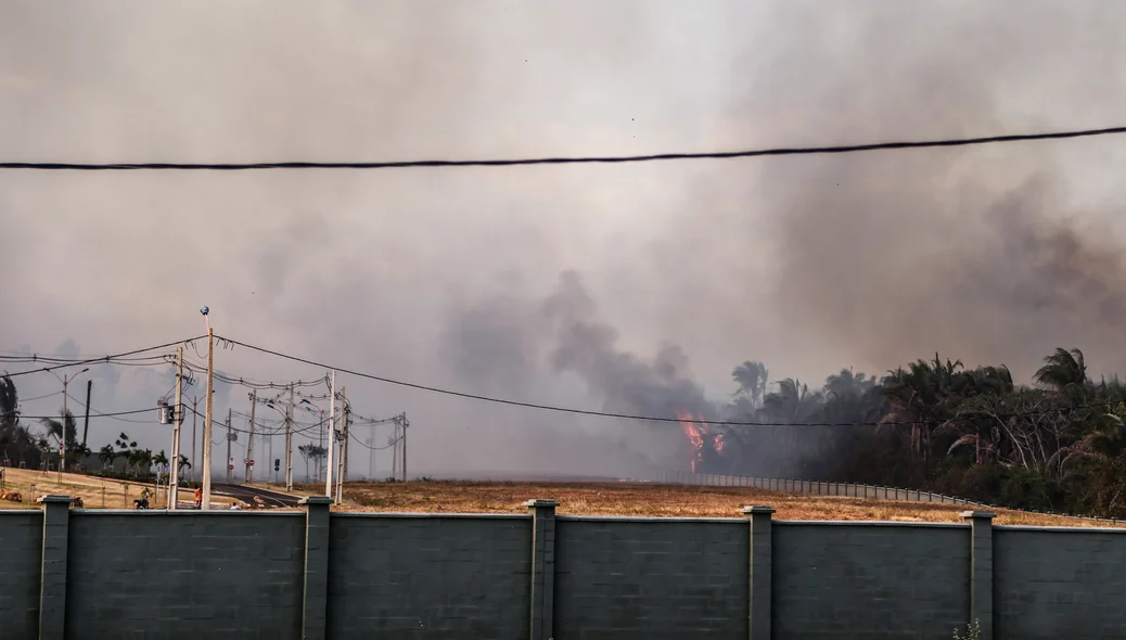 Incêndio atinge vegetação próxima ao Alphaville em Teresina