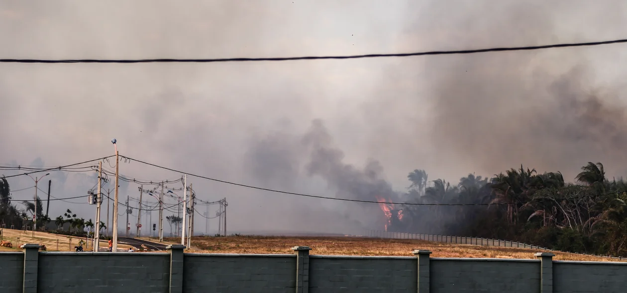 Incêndio atinge vegetação próxima ao Alphaville em Teresina
