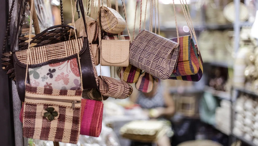 Bolsas artesanais do mercado central em Teresina 