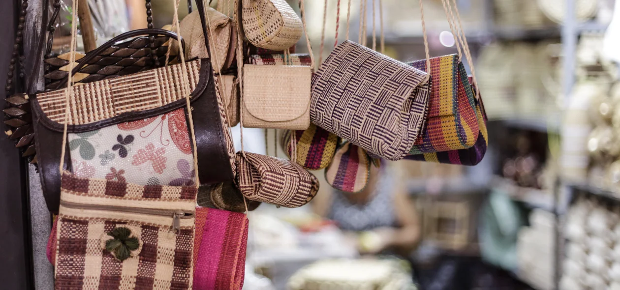 Bolsas artesanais do mercado central em Teresina 