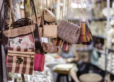 Bolsas artesanais do mercado central em Teresina 