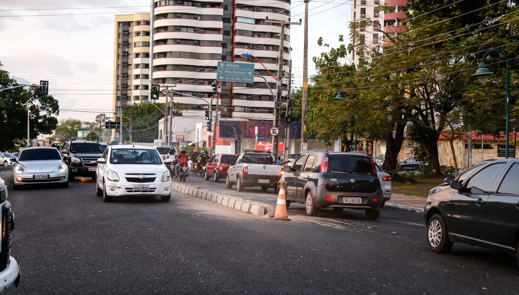 Canteiro central na avenida Homero Castelo Branco