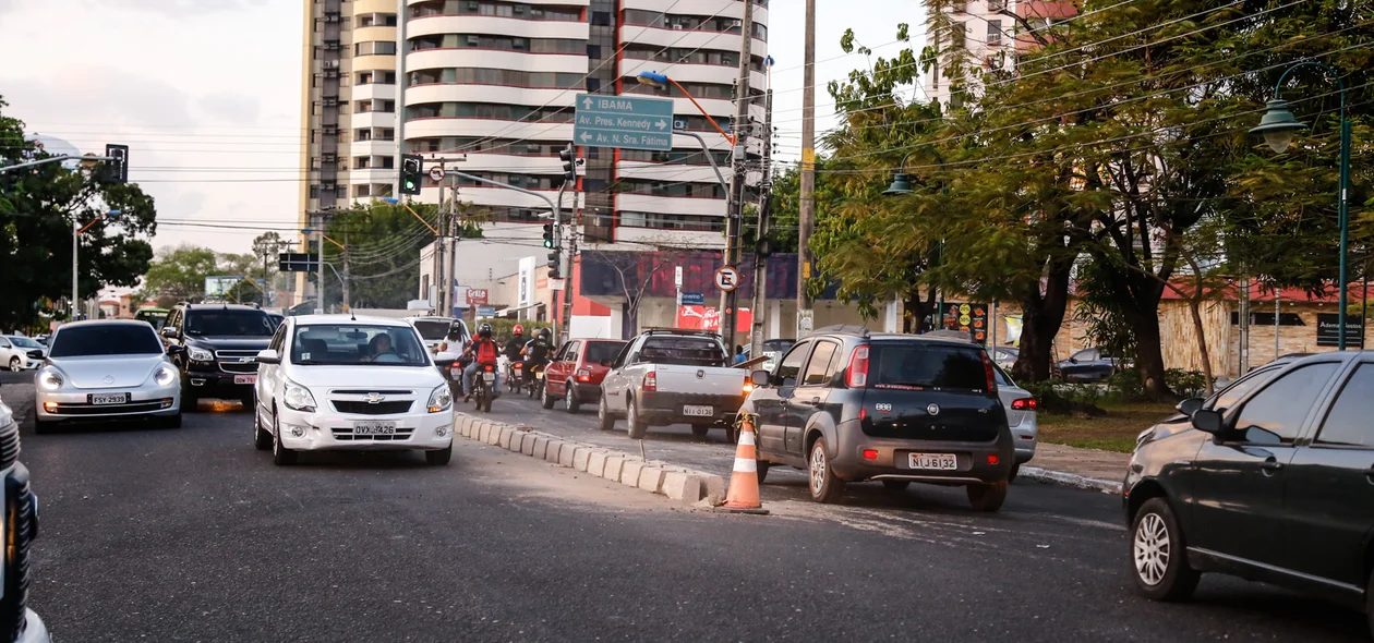 Canteiro central na avenida Homero Castelo Branco