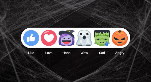 Facebook reactions tema Halloween