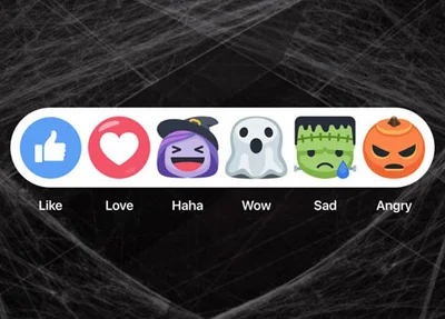 Facebook reactions tema Halloween