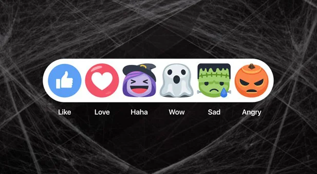 Facebook reactions tema Halloween