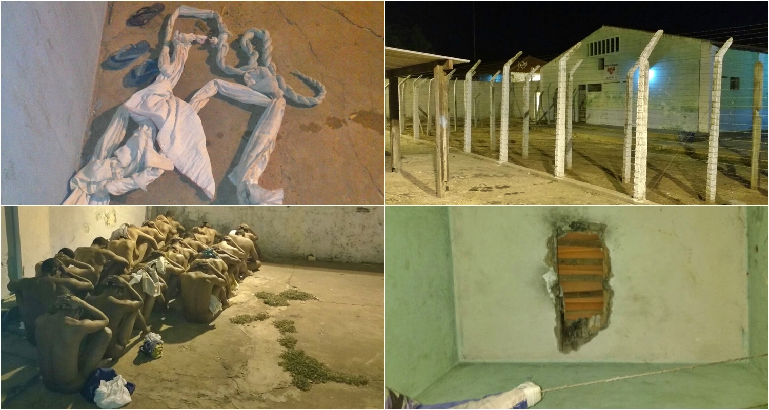 Presos flagrados tentando fugir da penitenciária de Floriano