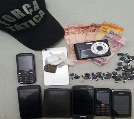 Drogas e aparelhos apreendidos