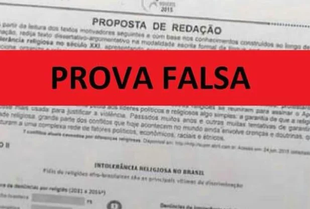 Prova do Enem falsa