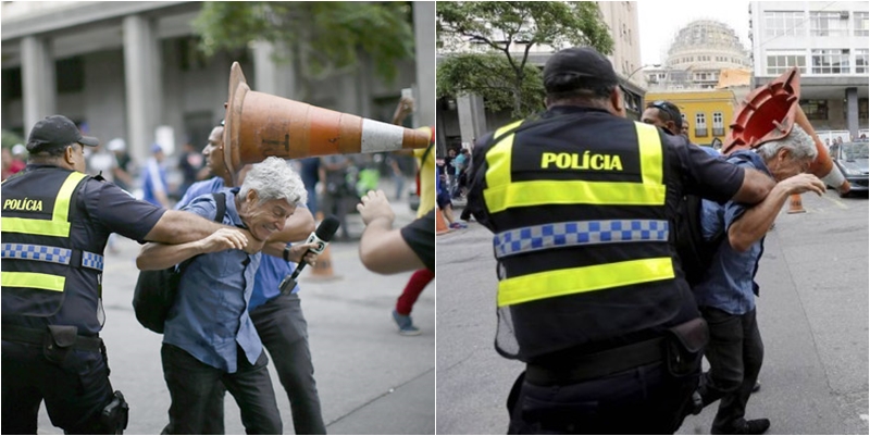 Caco Barcellos é agredido durante manifestação