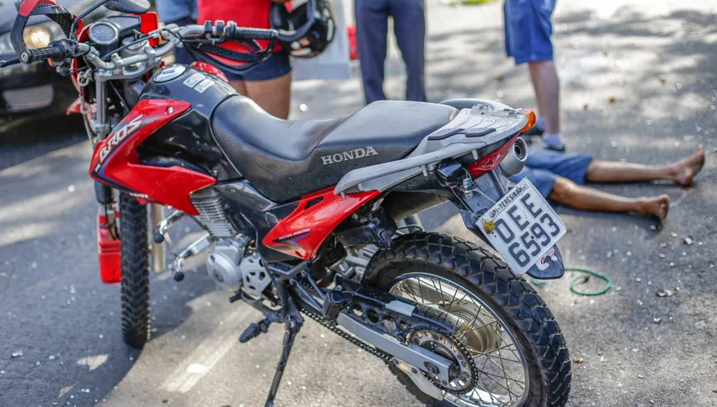 Moto envolvida no acidente