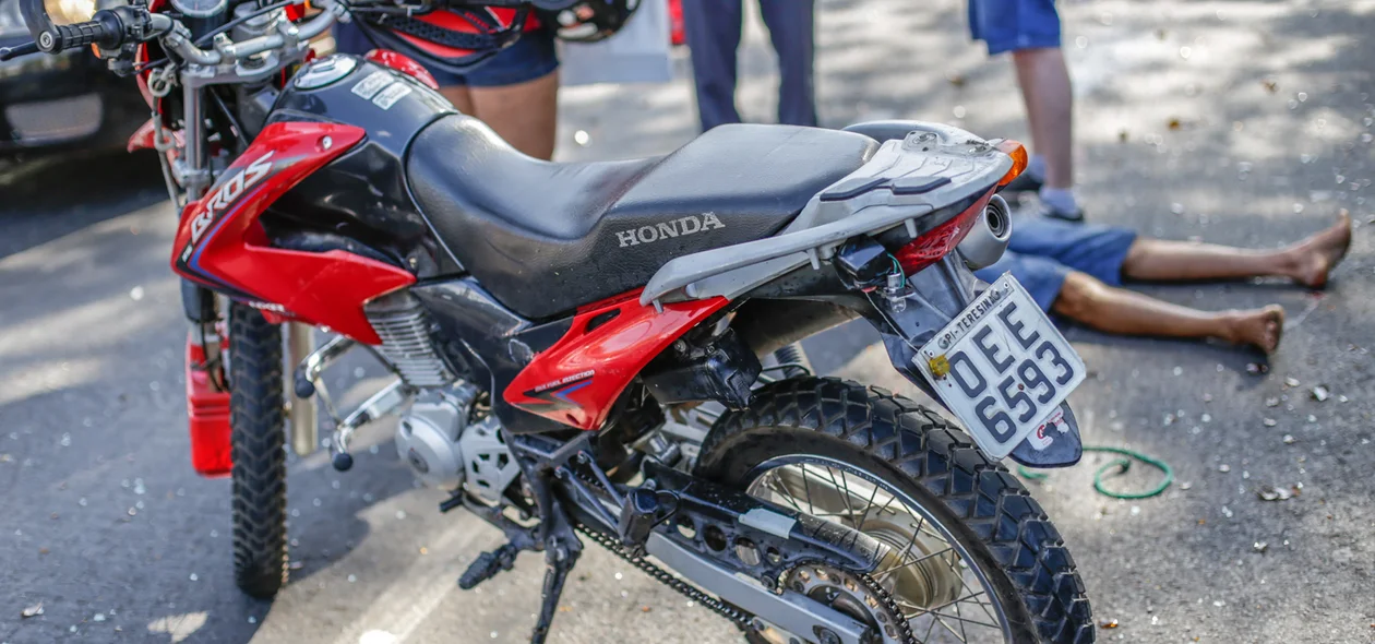 Moto envolvida no acidente
