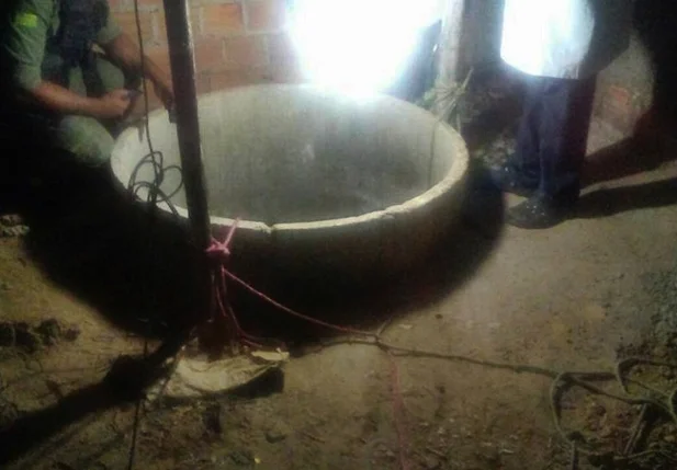 Poço que a vítima caiu em Piracuruca