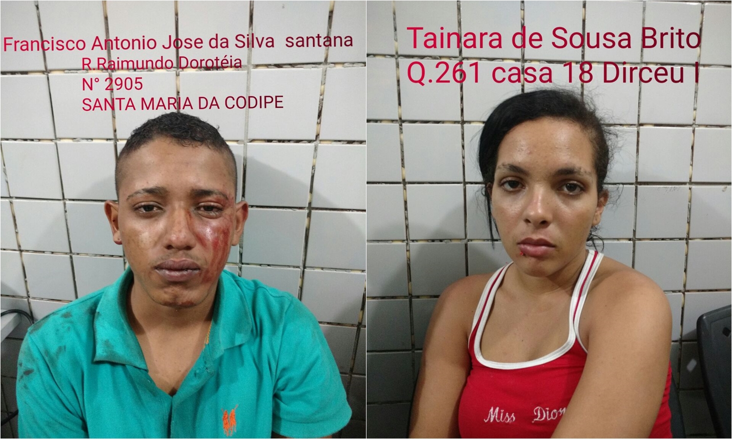 Casal é preso após realizar vários assaltos em Teresina