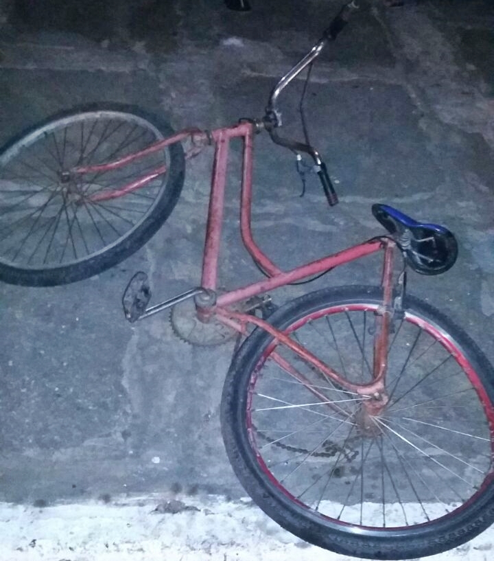 Bicicleta que a vítima conduzia