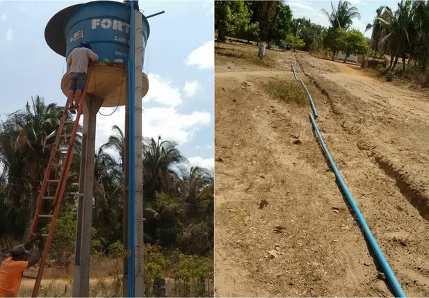 Obra de abastecimento de água na comunidade Barro