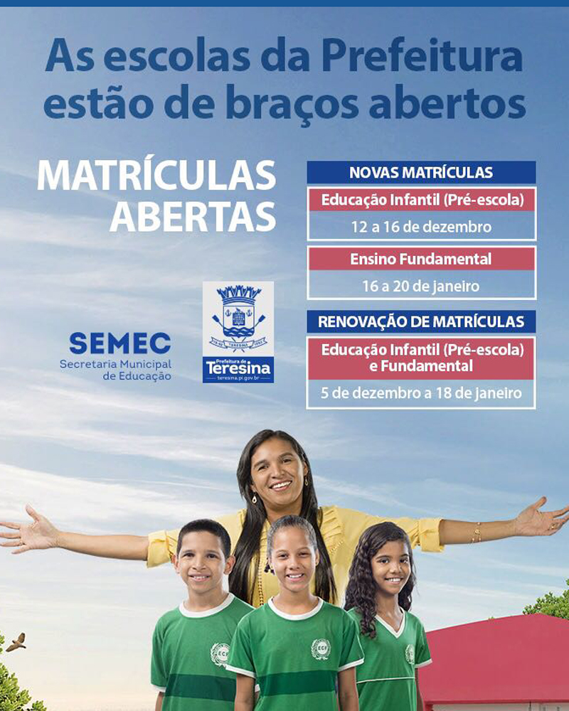 Prazos para matrículas em escolas