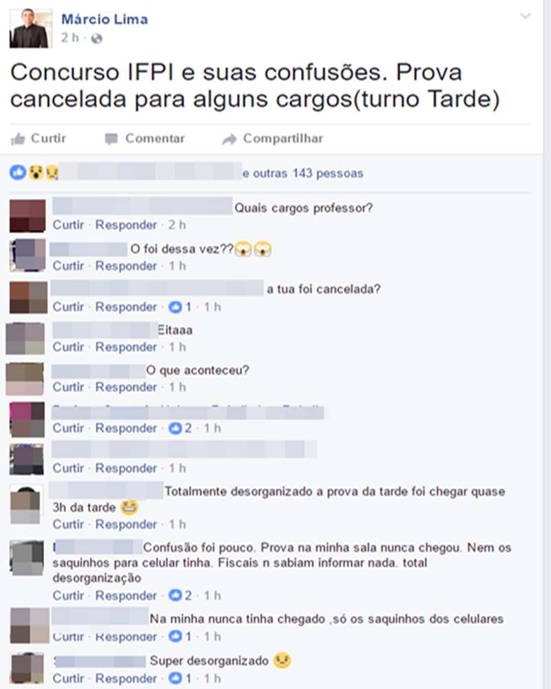 Alunos reclamam de desorganização no concurso público do IFPI