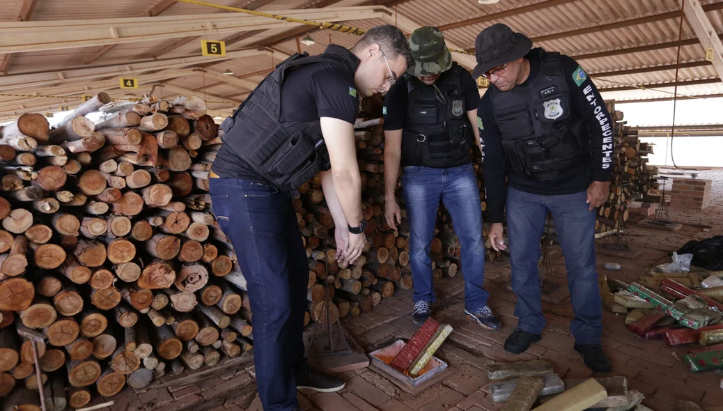Policiais incineram drogas