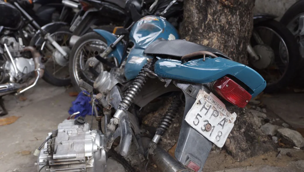 Motocicleta apreendida na operação