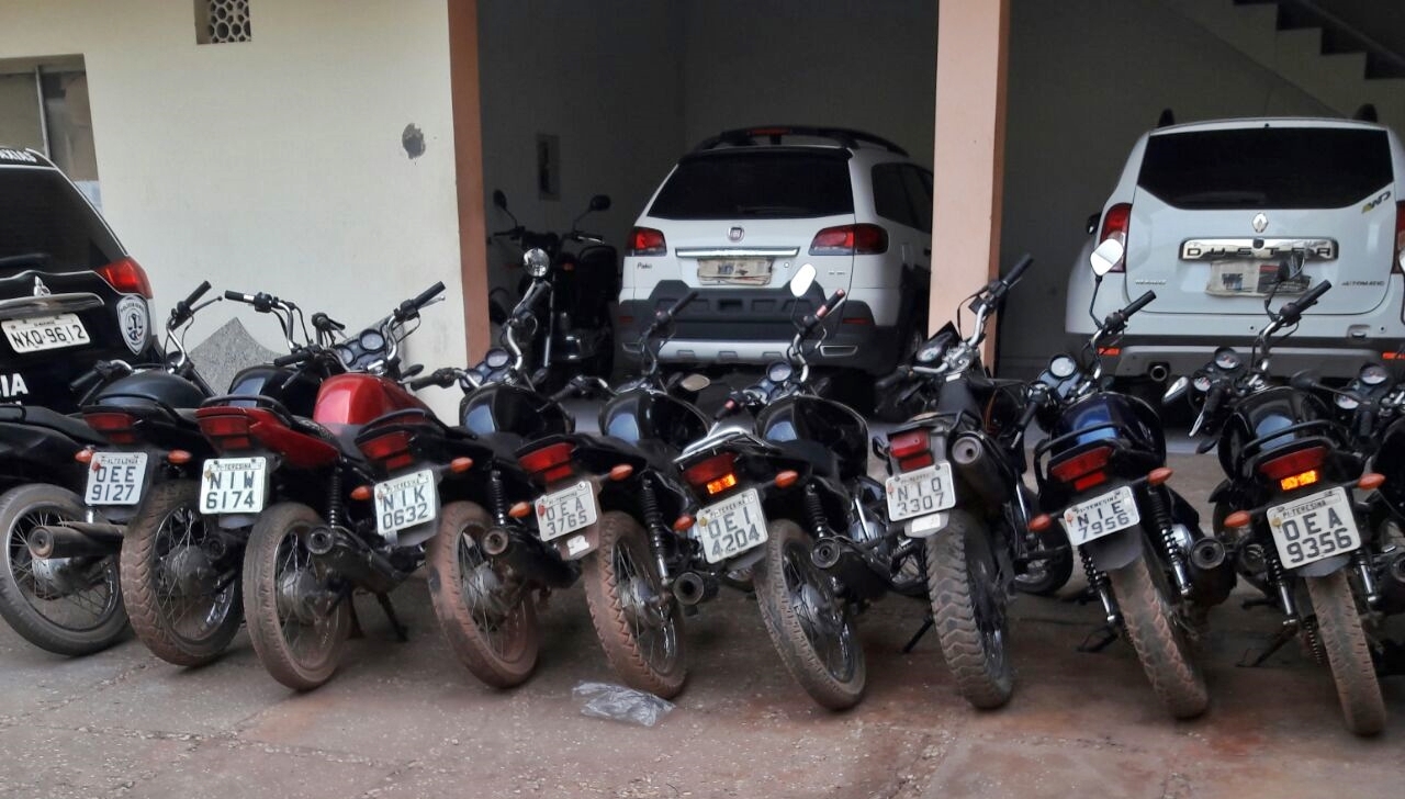 Motocicletas recuperadas pela Polícia Civil em Caxias-MA