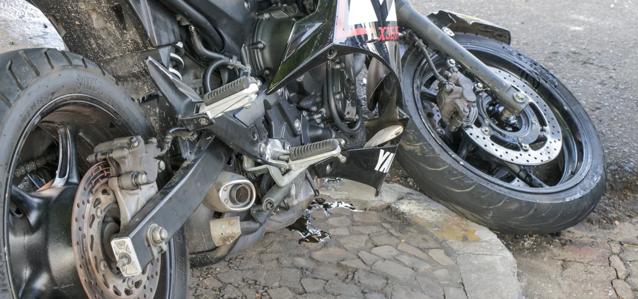 Moto envolvida no acidente