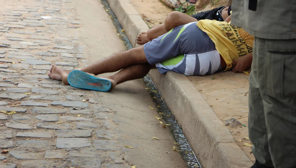 A Polícia isolou o local 