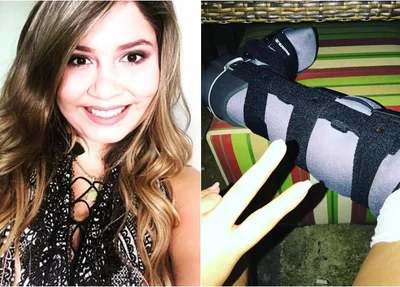 Cantora imobilizou o pé