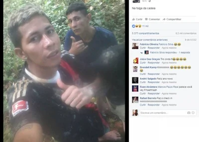 Fugitivo postou a foto no Facebook