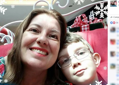 Isamara Filier e o filho João Victor
