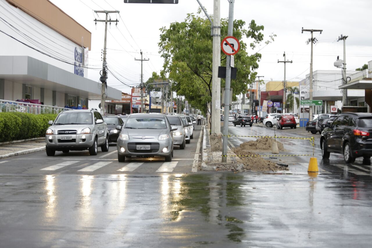 Canteiro central da avenida Nossa Senhora de Fátima em Teresina passa por reparos