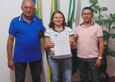 Prefeito Antônio de Lú, Alcirene Lura e o vice-prefeito Nonato Mesquita