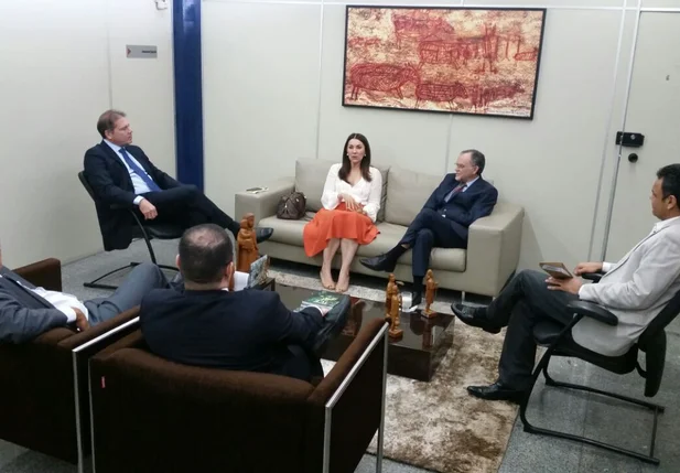 Margarete Coelho em visita ao presidente do TCE 